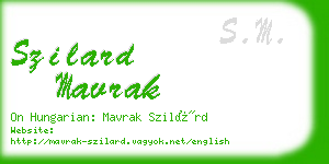 szilard mavrak business card